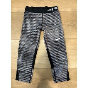 Nike Pro Dri-Fit Compression Leggings Girl's Small Black & White